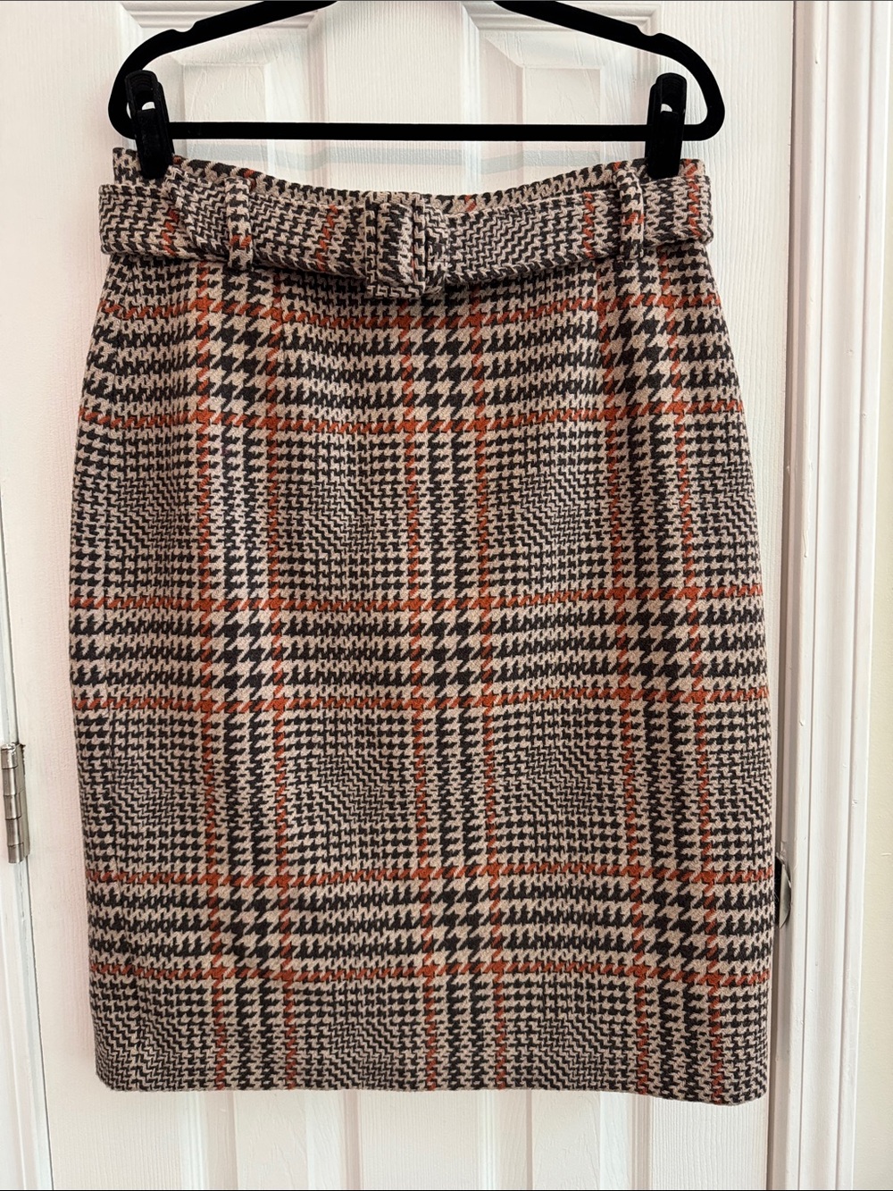 L.K. BENNETT SK Aimee Wool Blend Belted Skirt Size 12